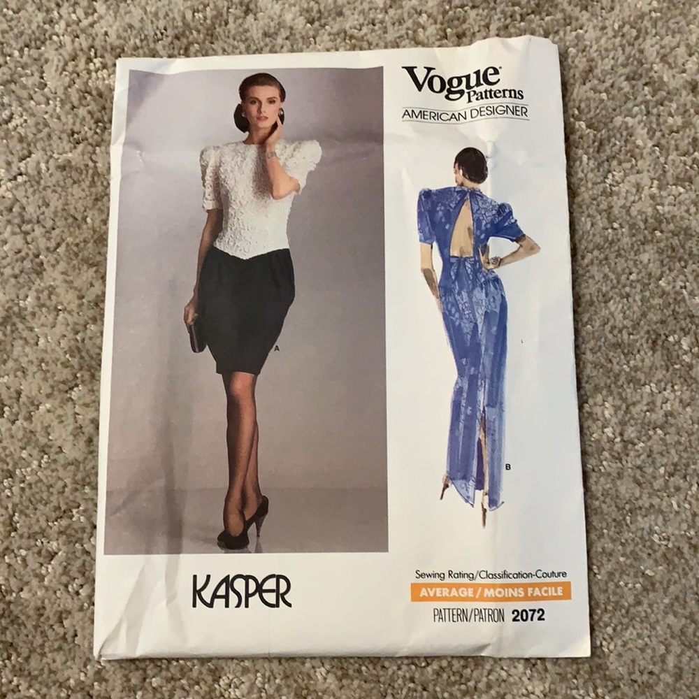Vogue 2072 Kasper dress pattern